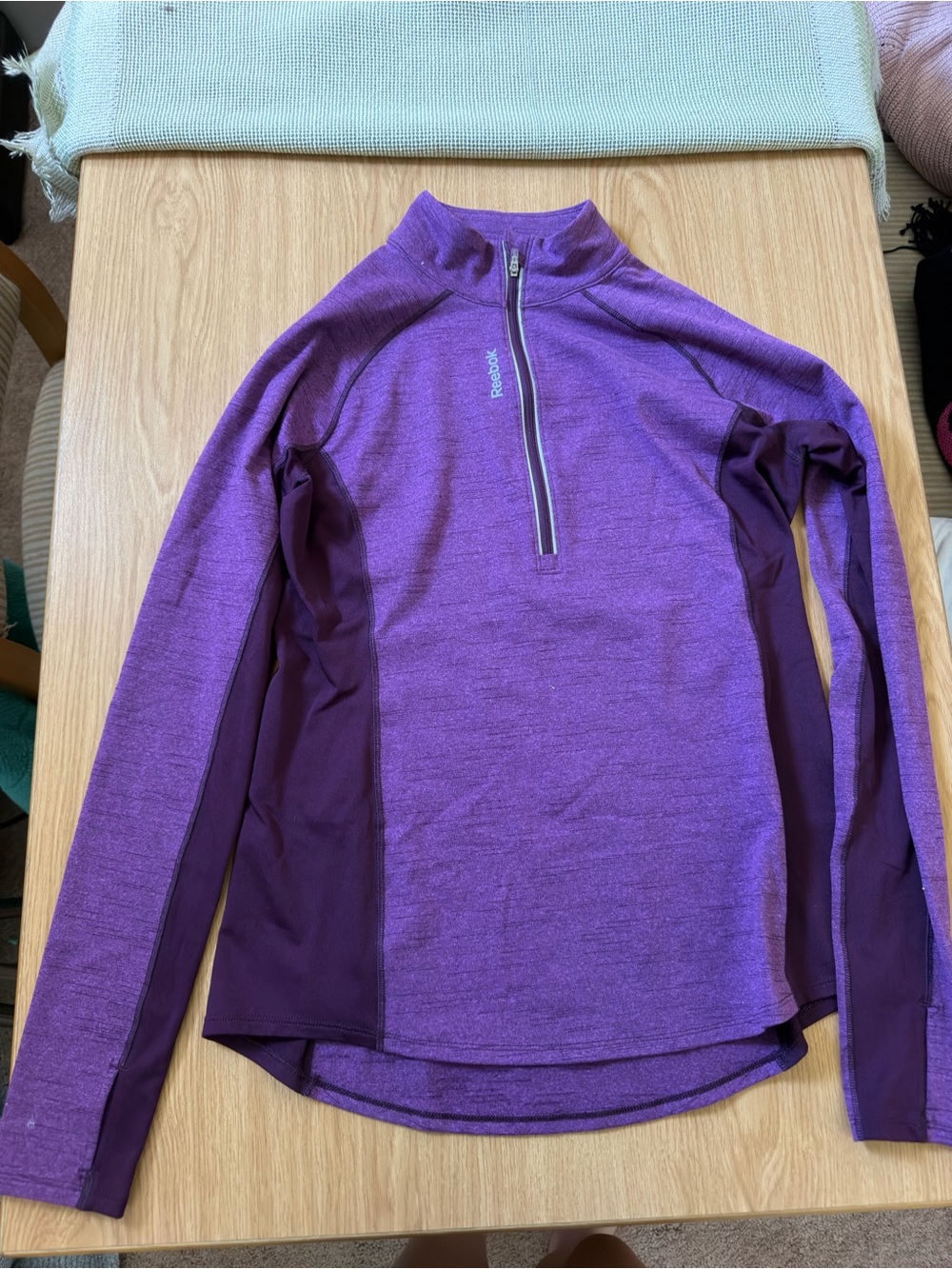 Reebok Purple Half-Zip Long Sleeve Performance Top